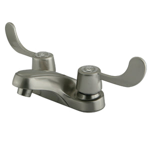 Vista KB188LP Two-Handle 3-Hole Deck Mount 4" Centerset Bathroom Faucet, Brushed Nickel