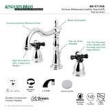 Duchess KB1971PKX Two-Handle 3-Hole Deck Mount Widespread Bathroom Faucet with Plastic Pop-Up, Polished Chrome