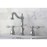 Tudor KB1971TAL Two-Handle 3-Hole Deck Mount Widespread Bathroom Faucet with Plastic Pop-Up, Polished Chrome