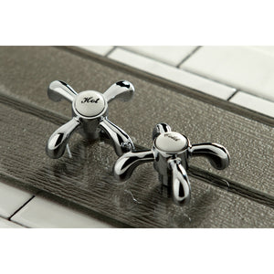 French Country KB1971TX Two-Handle 3-Hole Deck Mount Widespread Bathroom Faucet with Plastic Pop-Up, Polished Chrome