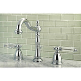 Wilshire KB1971WLL Two-Handle 3-Hole Deck Mount Widespread Bathroom Faucet with Plastic Pop-Up, Polished Chrome