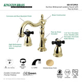 Duchess KB1972PKX Two-Handle 3-Hole Deck Mount Widespread Bathroom Faucet with Brass Pop-Up, Polished Brass