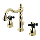 Duchess KB1972PKX Two-Handle 3-Hole Deck Mount Widespread Bathroom Faucet with Brass Pop-Up, Polished Brass