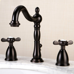 Essex KB1975BEX Two-Handle 3-Hole Deck Mount Widespread Bathroom Faucet with Plastic Pop-Up, Oil Rubbed Bronze