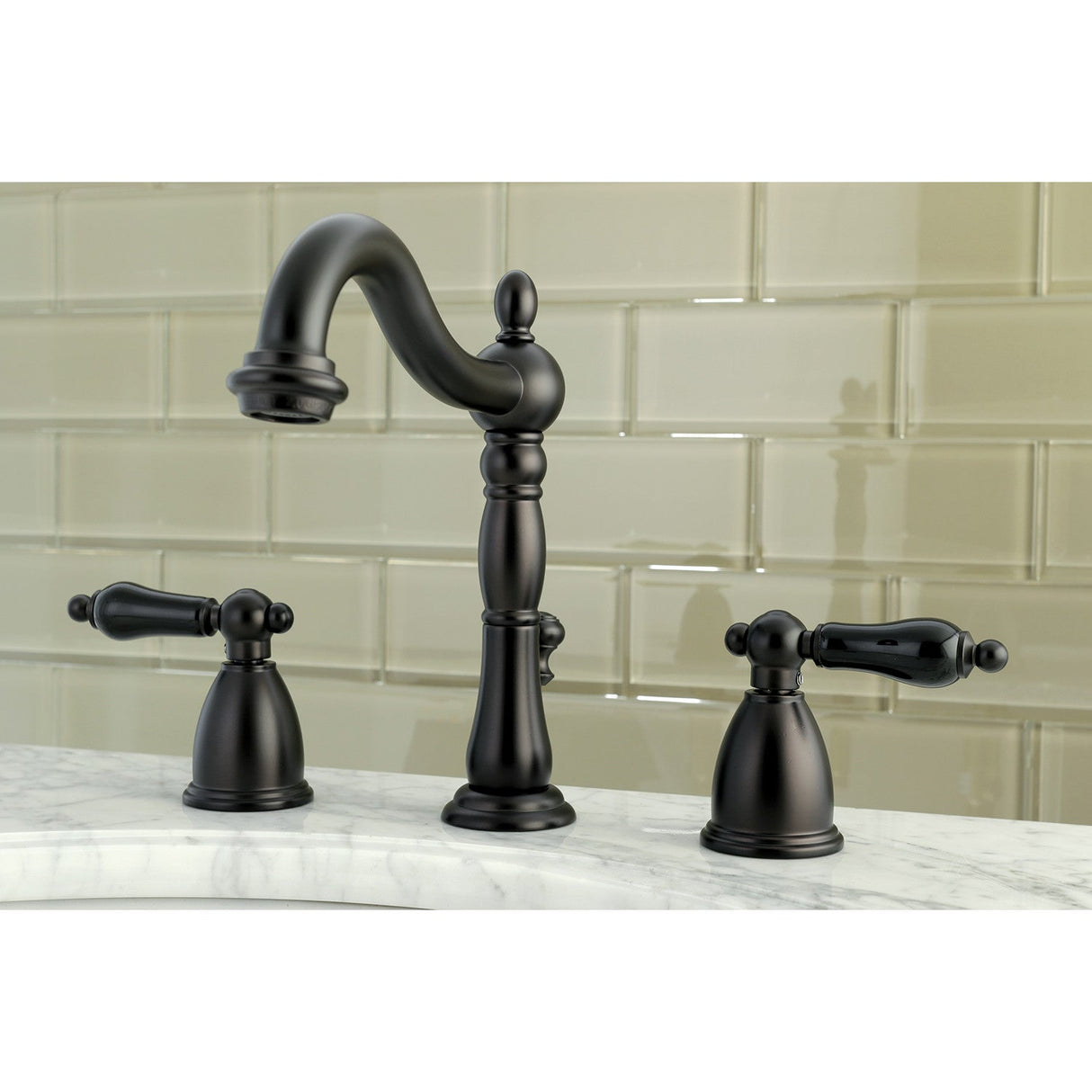 Duchess KB1975PKL Two-Handle 3-Hole Deck Mount Widespread Bathroom Faucet with Plastic Pop-Up, Oil Rubbed Bronze