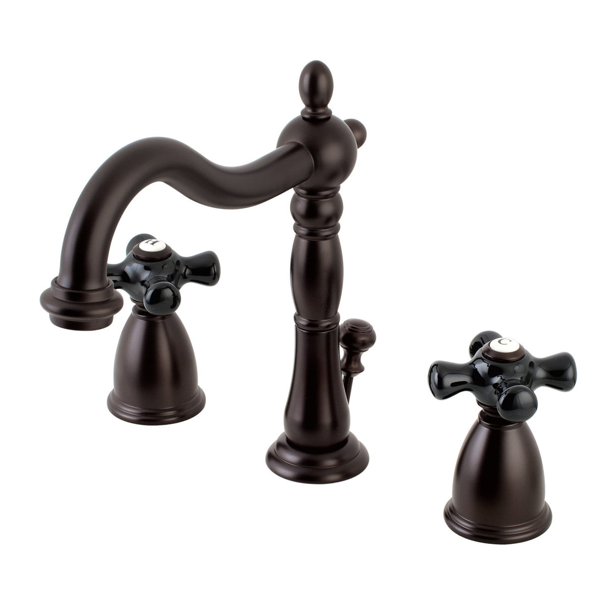 Duchess KB1975PKX Two-Handle 3-Hole Deck Mount Widespread Bathroom Faucet with Plastic Pop-Up, Oil Rubbed Bronze