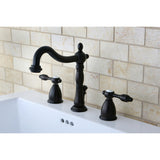 Tudor KB1975TAL Two-Handle 3-Hole Deck Mount Widespread Bathroom Faucet with Plastic Pop-Up, Oil Rubbed Bronze