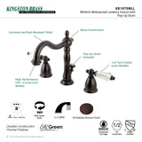 Wilshire KB1975WLL Two-Handle 3-Hole Deck Mount Widespread Bathroom Faucet with Plastic Pop-Up, Oil Rubbed Bronze