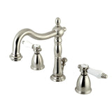 Bel-Air KB1978BPL Two-Handle 3-Hole Deck Mount Widespread Bathroom Faucet with Plastic Pop-Up, Brushed Nickel