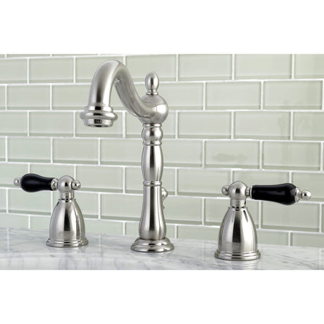 Duchess KB1978PKL Two-Handle 3-Hole Deck Mount Widespread Bathroom Faucet with Plastic Pop-Up, Brushed Nickel