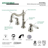 Wilshire KB1978WLL Two-Handle 3-Hole Deck Mount Widespread Bathroom Faucet with Plastic Pop-Up, Brushed Nickel