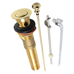Trimscape KB2002 Brass Pop-Up Bathroom Sink Drain with Overflow, 22 Gauge, Polished Brass