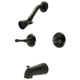 Yosemite KB2240YL Two-Handle 4-Hole Wall Mount Tub and Shower Faucet, Matte Black