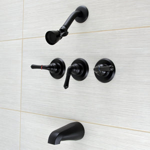 Magellan KB230 Three-Handle 5-Hole Wall Mount Tub and Shower Faucet, Matte Black