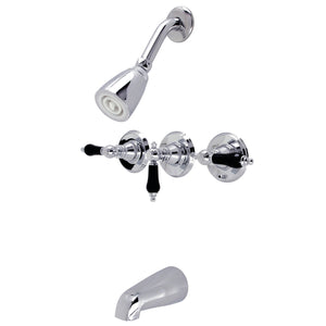 Duchess KB231AKL Three-Handle 5-Hole Wall Mount Tub and Shower Faucet, Polished Chrome