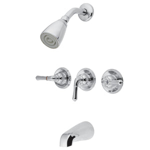 Magellan KB231 Three-Handle 5-Hole Wall Mount Tub and Shower Faucet, Polished Chrome