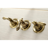 American Classic KB233ACLAB Three-Handle 5-Hole Wall Mount Tub and Shower Faucet, Antique Brass