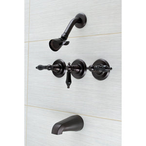 Duchess KB235AKL Three-Handle 5-Hole Wall Mount Tub and Shower Faucet, Oil Rubbed Bronze