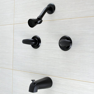 Legacy KB240LL Two-Handle 4-Hole Wall Mount Tub and Shower Faucet, Matte Black