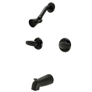 Legacy KB240LL Two-Handle 4-Hole Wall Mount Tub and Shower Faucet, Matte Black