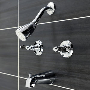 Duchess KB241AKL Two-Handle 4-Hole Wall Mount Tub and Shower Faucet, Polished Chrome