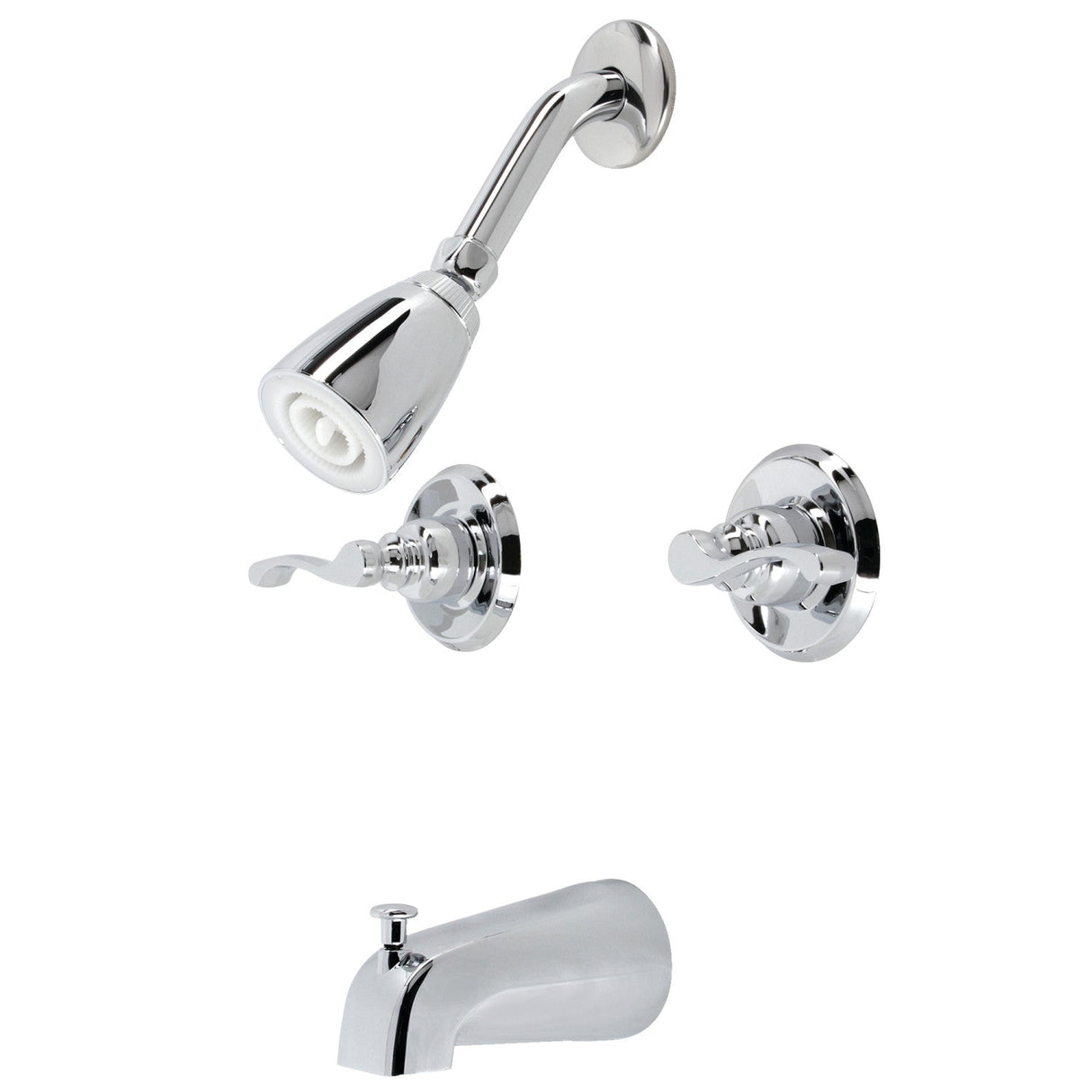 Royal KB241FL Two-Handle 4-Hole Wall Mount Tub and Shower Faucet, Polished Chrome