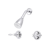 Knight KB241KLSO Two-Handle 3-Hole Wall Mount Shower Faucet, Polished Chrome