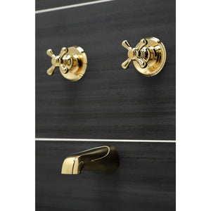 Victorian KB242AXTO Two-Handle 3-Hole Wall Mount Tub and Shower Faucet Tub Only, Polished Brass