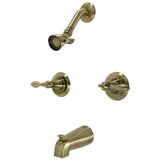 American Classic KB243ACLAB Two-Handle 4-Hole Wall Mount Tub and Shower Faucet, Antique Brass