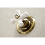 Victorian KB243PXAB Two-Handle 4-Hole Wall Mount Tub and Shower Faucet, Antique Brass