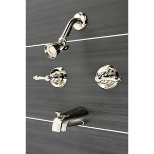 Victorian KB246ALPN Two-Handle 4-Hole Wall Mount Tub and Shower Faucet, Polished Nickel