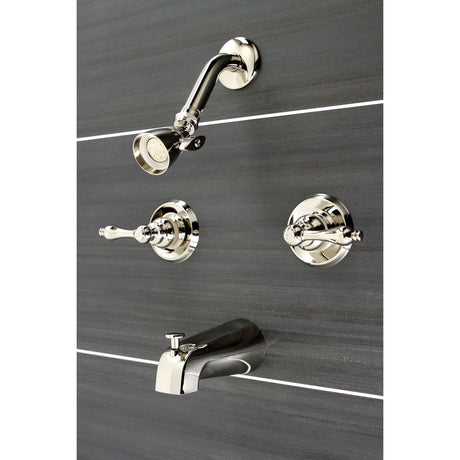Victorian KB246ALPN Two-Handle 4-Hole Wall Mount Tub and Shower Faucet, Polished Nickel