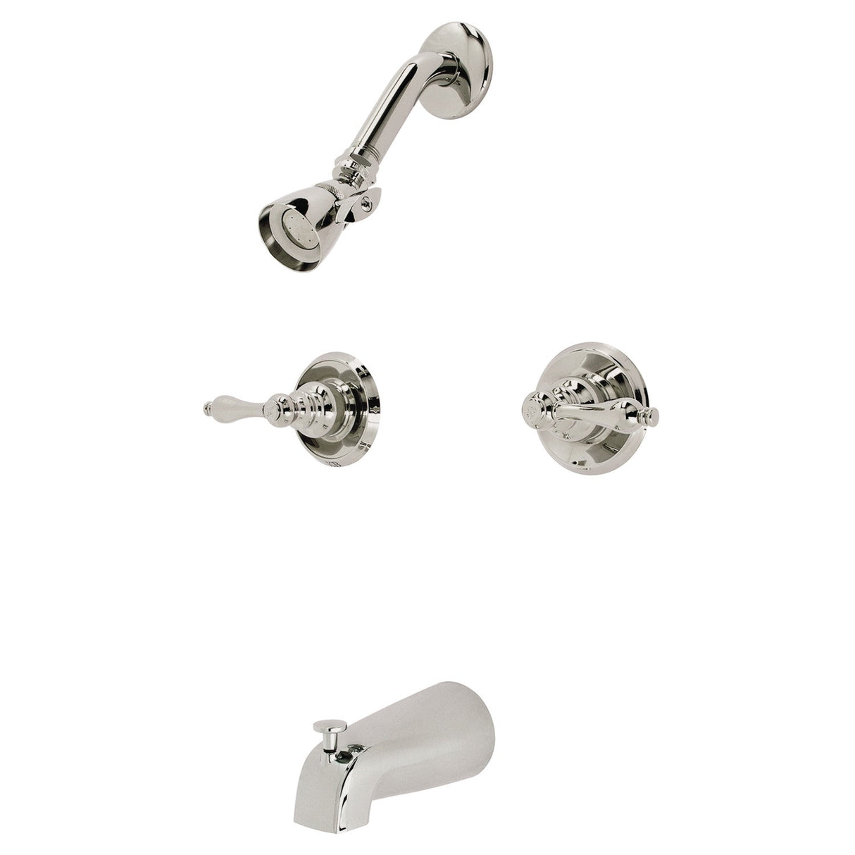 Victorian KB246ALPN Two-Handle 4-Hole Wall Mount Tub and Shower Faucet, Polished Nickel