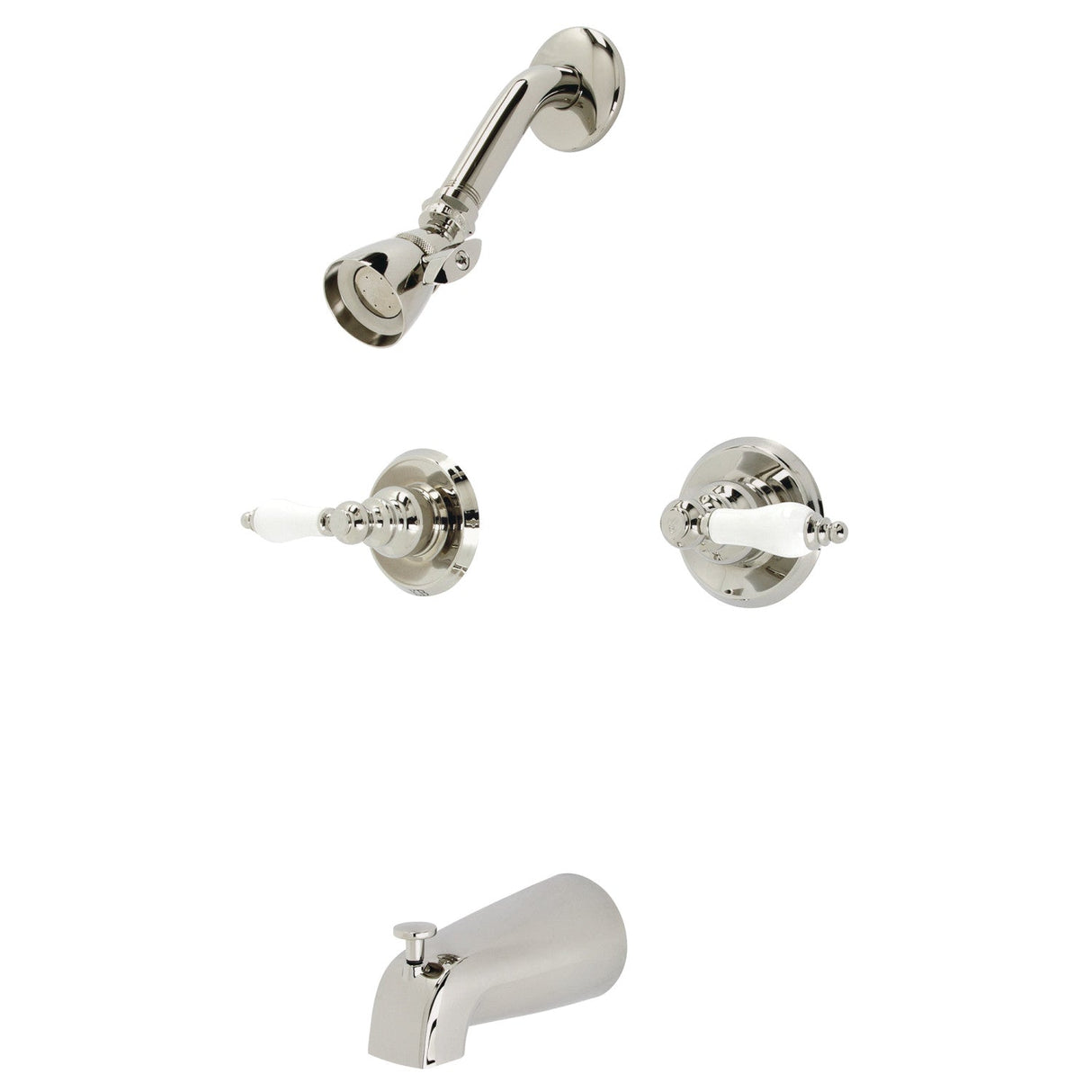 Victorian KB246PLPN Two-Handle 4-Hole Wall Mount Tub and Shower Faucet, Polished Nickel