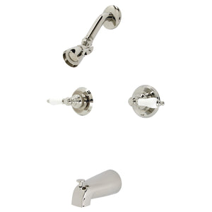 Victorian KB246PLPN Two-Handle 4-Hole Wall Mount Tub and Shower Faucet, Polished Nickel