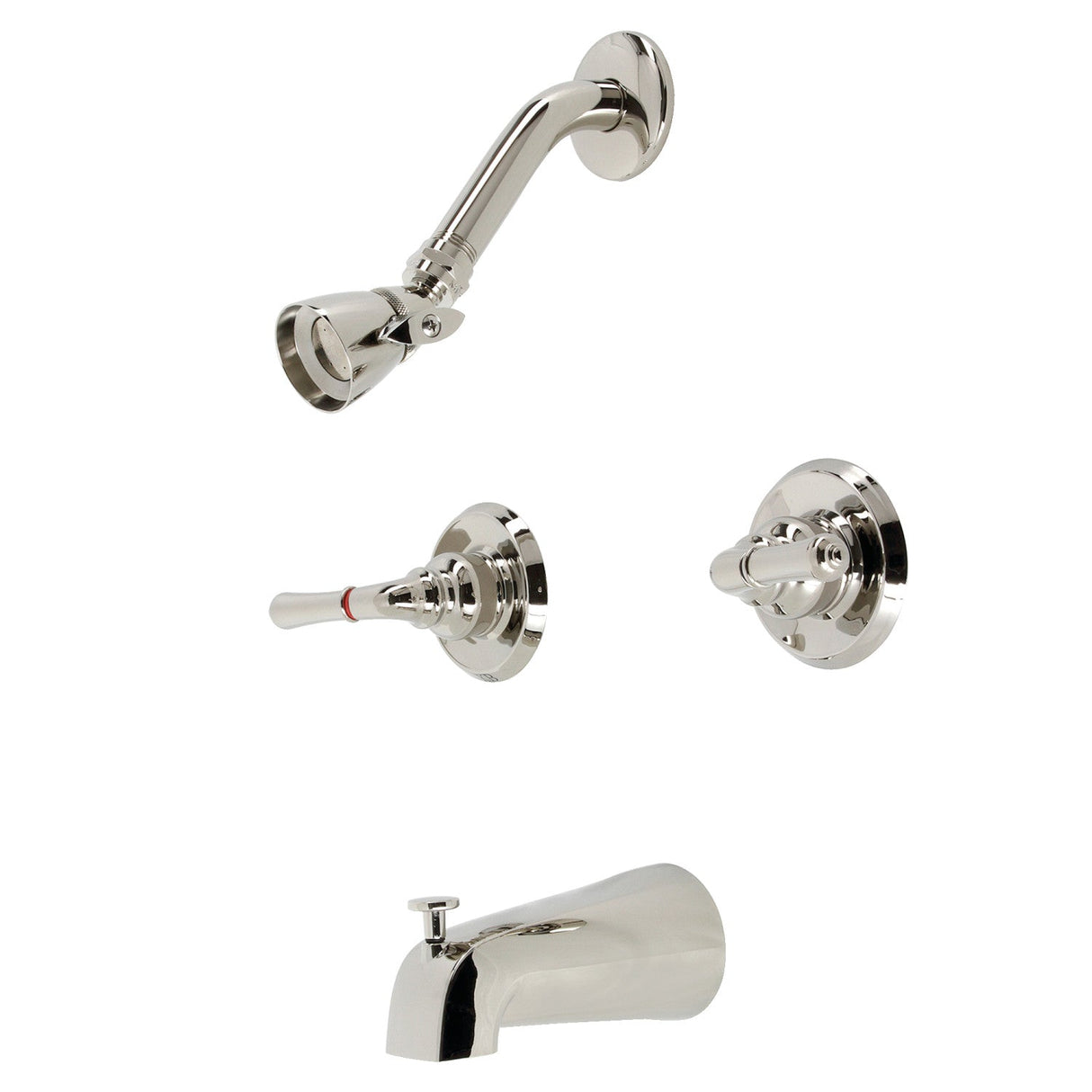 Magellan KB246PN Two-Handle 4-Hole Wall Mount Tub and Shower Faucet, Polished Nickel