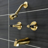 Duchess KB247AKL Two-Handle 4-Hole Wall Mount Tub and Shower Faucet, Brushed Brass