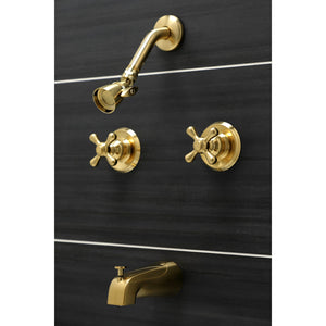 Victorian KB247AX Two-Handle 4-Hole Wall Mount Tub and Shower Faucet, Brushed Brass