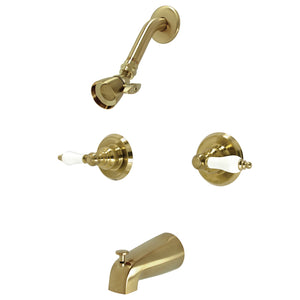 Victorian KB247PL Two-Handle 4-Hole Wall Mount Tub and Shower Faucet, Brushed Brass