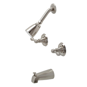 American Classic KB248ACL Two-Handle 4-Hole Wall Mount Tub and Shower Faucet, Brushed Nickel