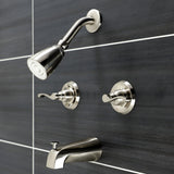 Royal KB248FL Two-Handle 4-Hole Wall Mount Tub and Shower Faucet, Brushed Nickel