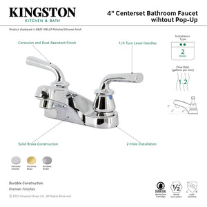 Restoration KB251RXLLP Two-Handle 3-Hole Deck Mount 4" Centerset Bathroom Faucet, Polished Chrome