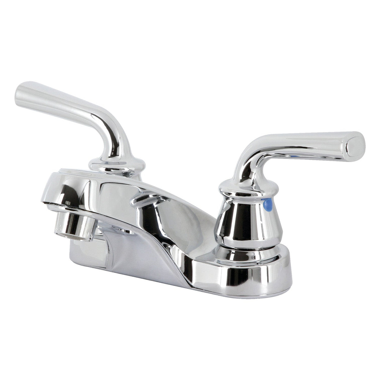 Restoration KB251RXLLP Two-Handle 3-Hole Deck Mount 4" Centerset Bathroom Faucet, Polished Chrome