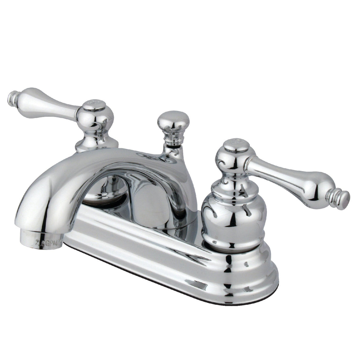 Vintage KB2601AL Two-Handle 3-Hole Deck Mount 4" Centerset Bathroom Faucet with Plastic Pop-Up, Polished Chrome