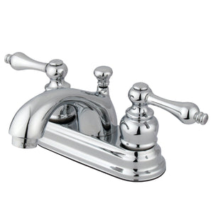 Vintage KB2601AL Two-Handle 3-Hole Deck Mount 4" Centerset Bathroom Faucet with Plastic Pop-Up, Polished Chrome