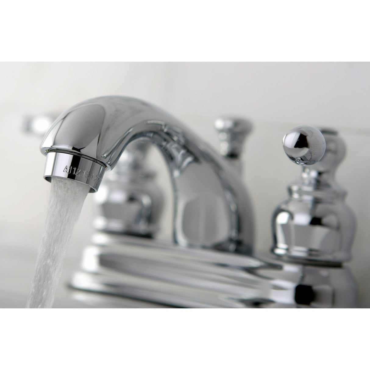 Knight KB2601KL Two-Handle 3-Hole Deck Mount 4" Centerset Bathroom Faucet with Plastic Pop-Up, Polished Chrome