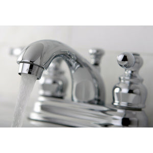 Knight KB2601KL Two-Handle 3-Hole Deck Mount 4" Centerset Bathroom Faucet with Plastic Pop-Up, Polished Chrome