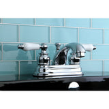 Vintage KB2601PL Two-Handle 3-Hole Deck Mount 4" Centerset Bathroom Faucet with Plastic Pop-Up, Polished Chrome