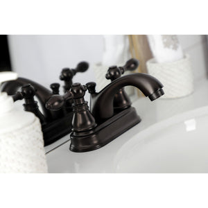 American Classic KB2605ACL Two-Handle 3-Hole Deck Mount 4" Centerset Bathroom Faucet with Plastic Pop-Up, Oil Rubbed Bronze