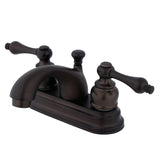 Vintage KB2605AL Two-Handle 3-Hole Deck Mount 4" Centerset Bathroom Faucet with Plastic Pop-Up, Oil Rubbed Bronze